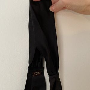 Colette Malouf elegant black satin headscarf